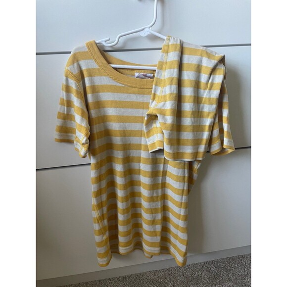 Hanna Anderson Striped Yellow Pajamas size 10 - Picture 1 of 2